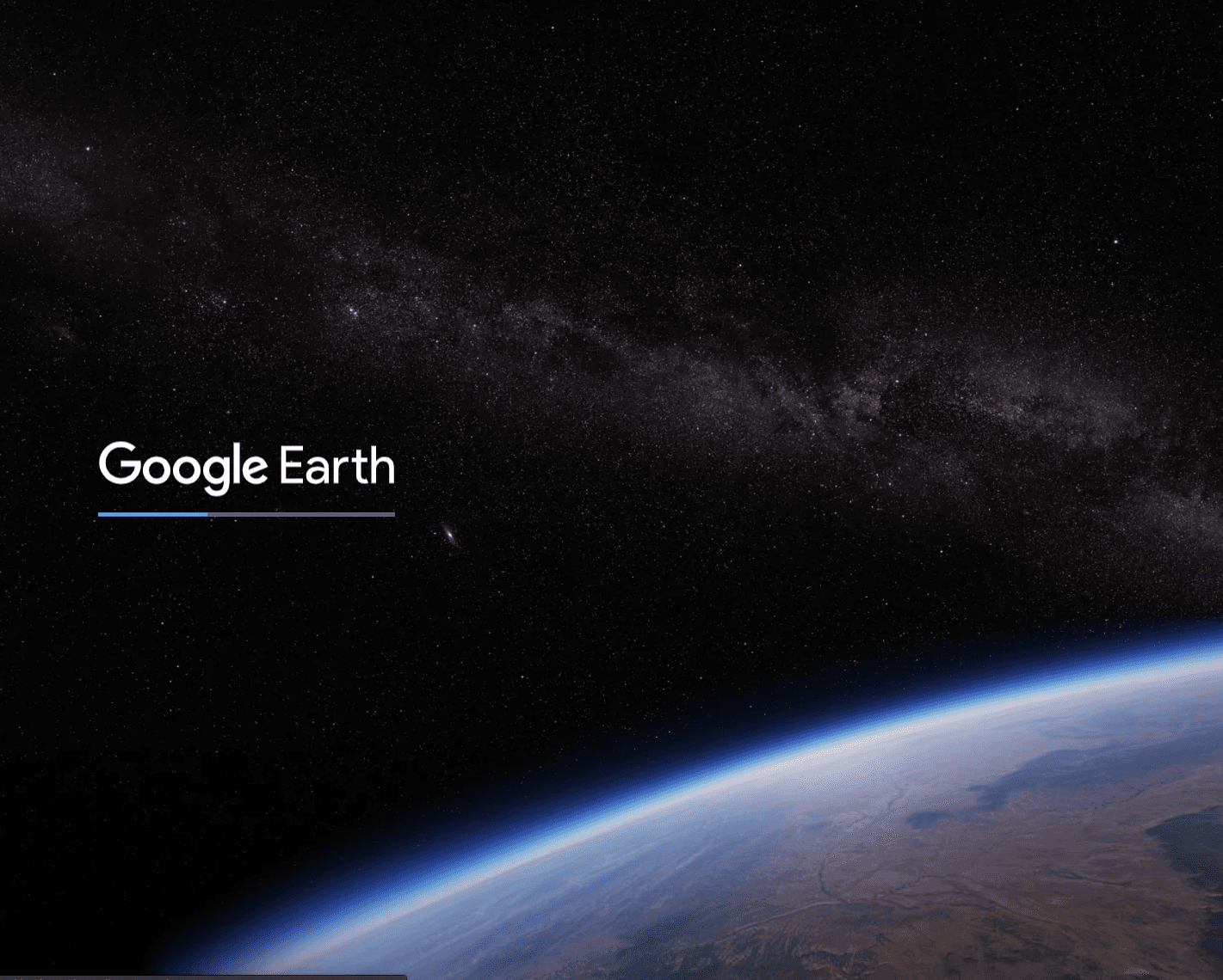 Google Earth uvodni ekran