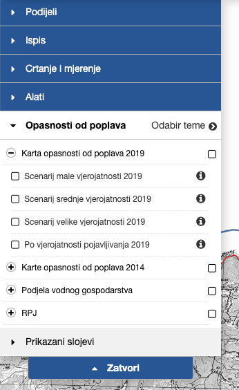 HR vode - noviji slojevi s informacijama