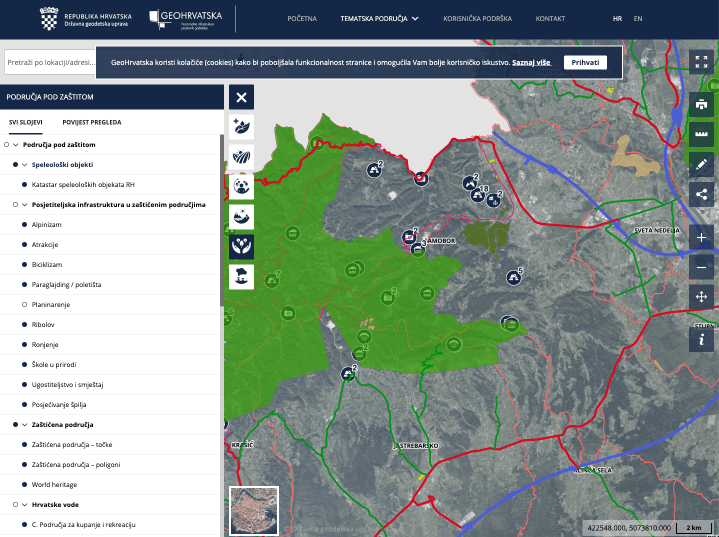 GeoHrvatska podrucja pod zaštitom