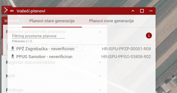 ISPU odabir važećih prostornih planova