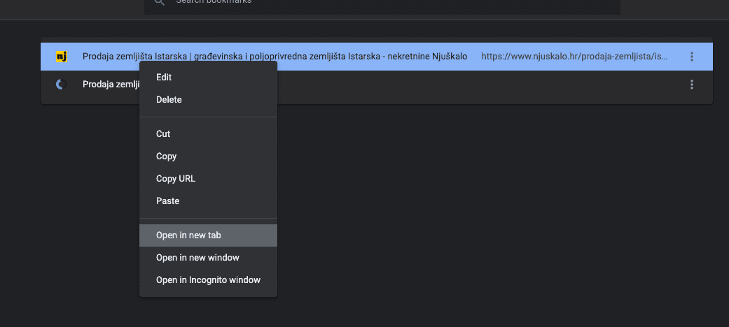 otvori bookmark u novom tabu
